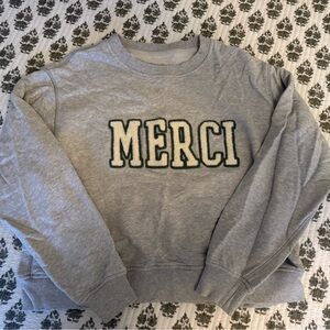 Aerie Embroidered Merci Cropped Sweatshirt